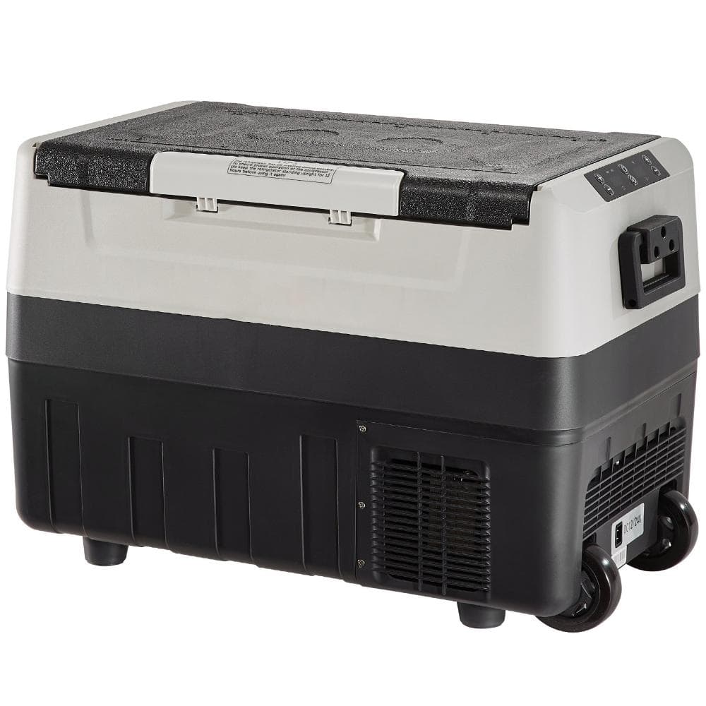 58 Qt Dual Zone Car Refrigerator Freezer, -4Â°F to 50Â°F, 12/24V DC and 100-240V AC Compressor Cooler