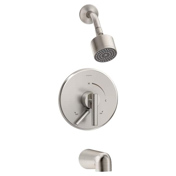 Symmons Dia 1-Handle Wall Mounted Tub and Shower Trim Kit in Satin