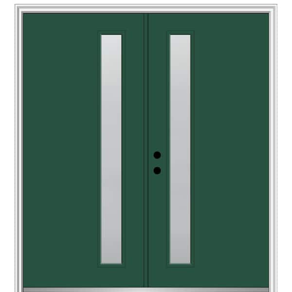 MMI DOOR 60 in. x 80 in. Viola Right-Hand Inswing 1-Lite Frosted Painted Fiberglass Smooth Prehung Front Door on 4-9/16 in. Frame