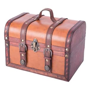 Decorative Vienna Large Wood Steamer Trunk Wooden Treasure Hope Chest - Bed  Bath & Beyond - 8476311