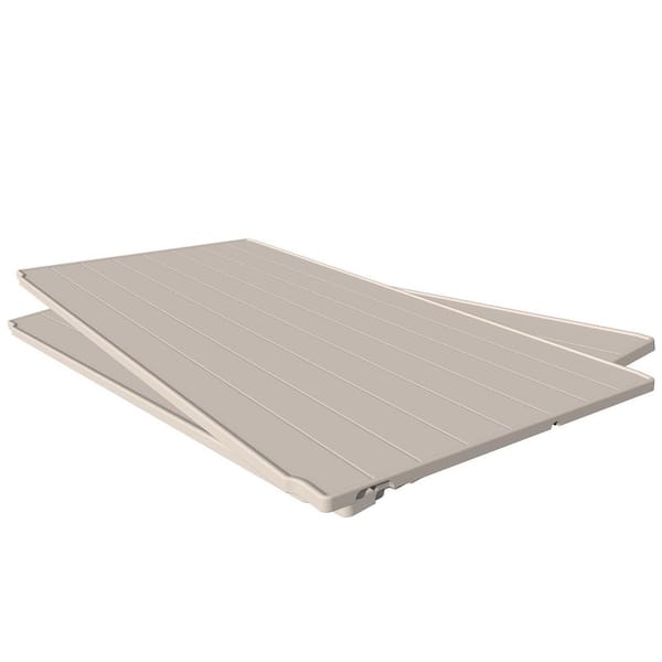 44 in. W x 22 in. D x 0.67 in. H Beige Resin Shed Shelving for 4 ft. W x 2.1 ft. D Resin Vertical Storage Plastic Shed