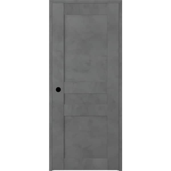 Belldinni Vona 28 in. x 80 in. Right-Handed Solid Core Dark Urban Textured Wood Single Prehung Interior Door