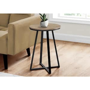 15.75 in. Dark Taupe Round Particle Board End Table