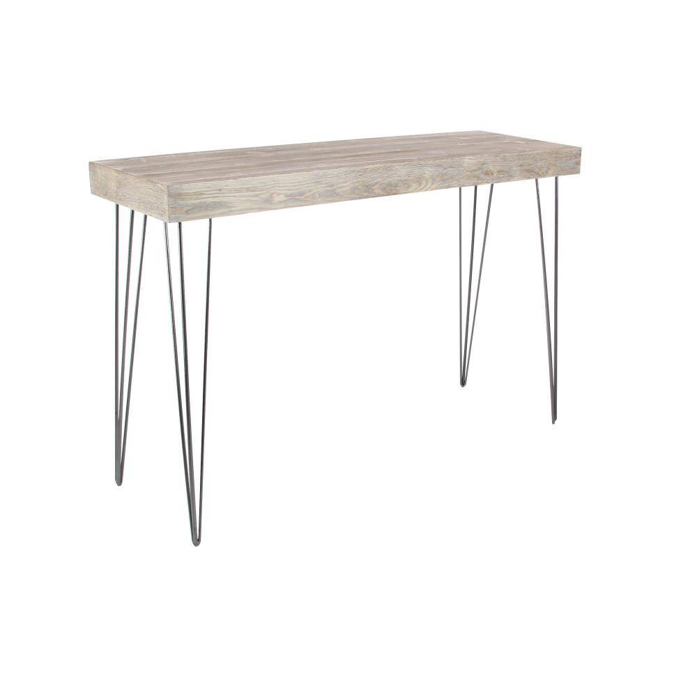 Modern Wood and Metal Console Table with Storage, 47'' Brown