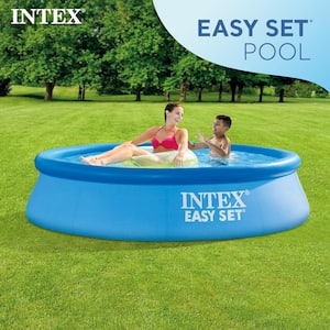 8 ft. x 24 in. Blue Easy Set Inflatable Swimming Pool with Filter