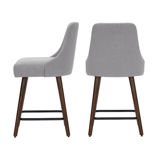 stylewell benfield wood upholstered counter stool with back and seat