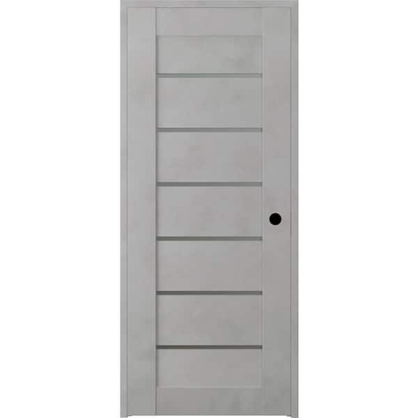Belldinni 28 in. x 80 in. Vona 07-02 Light Urban Left-Hand Solid Core 6-Lite Frosted Glass Wood Single Prehung Interior Door