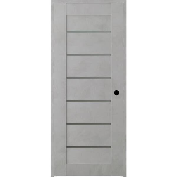 Belldinni 32 in. x 80 in. Vona 07-02 Light Urban Left-Hand Solid Core 6-Lite Frosted Glass Wood Single Prehung Interior Door