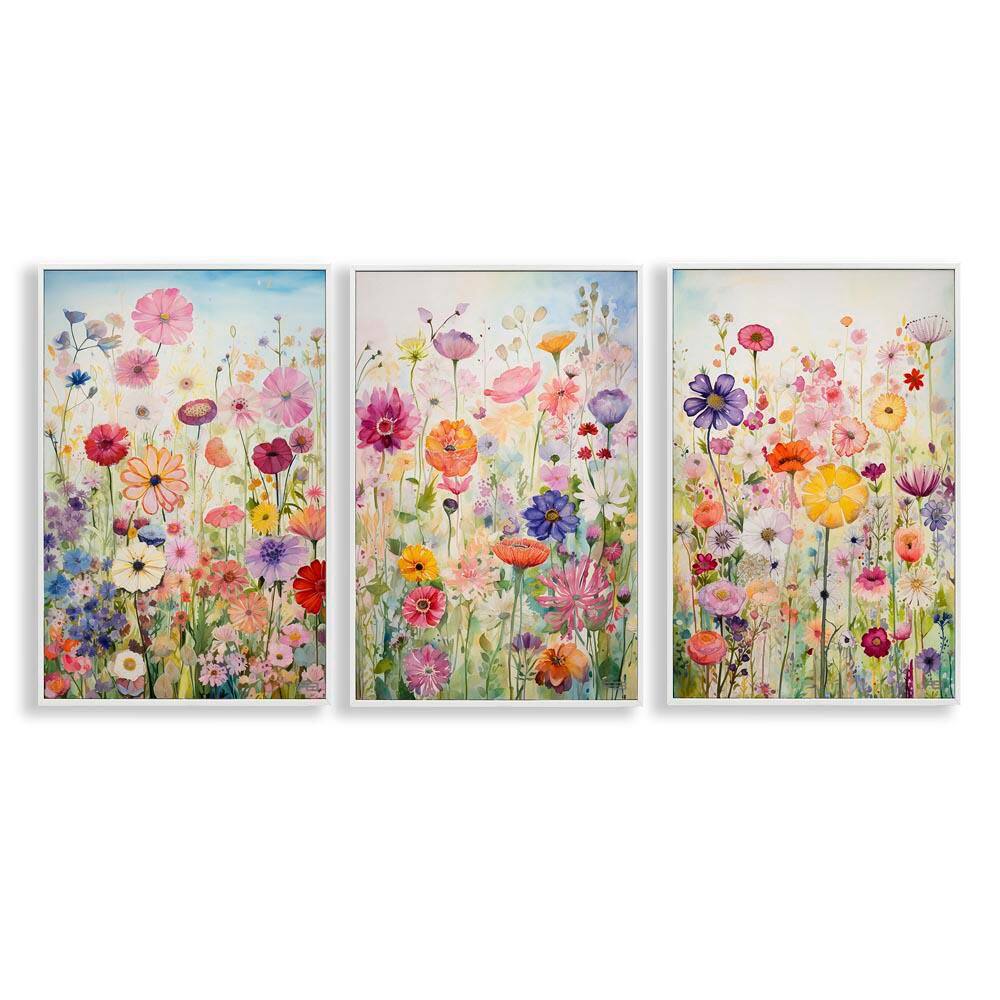Bold Flower Meadow Horizon by RB 3 Pieces White Framed Nature Giclee Art Print 30 in. x 20 in. price history on PriceWatchPro