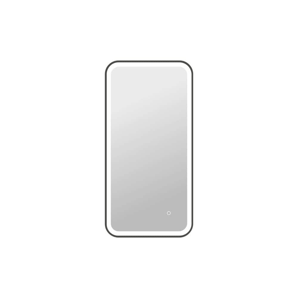 20 in. W x 40 in. H Rectangle Framed LED Wall Mirror in Black price history on PriceWatchPro