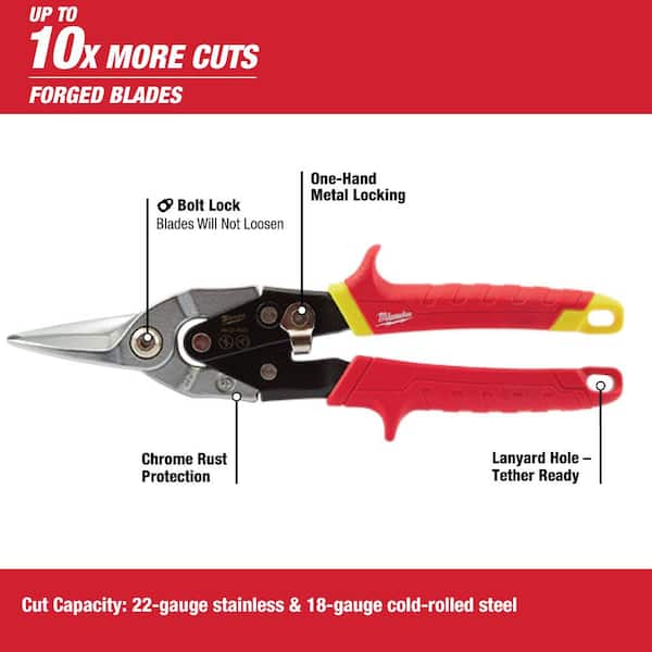 Milwaukee Left, Right, and Straight/Offset Aviation Snips Set (5-Piece)