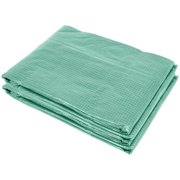 118 in. W x 78.7 in. D x 78.7 in. H Green Plastic Waterproof Greenhouse Cover Replacement with 6-Windows, Door