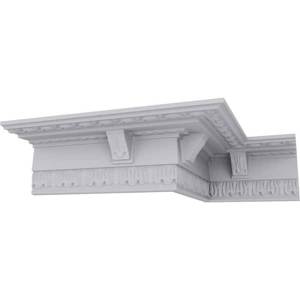 ProPlus SAMPLE - 3-1/2 in. x 12 in. x 3-3/4 in. Polyurethane Granada Traditional Crown Moulding