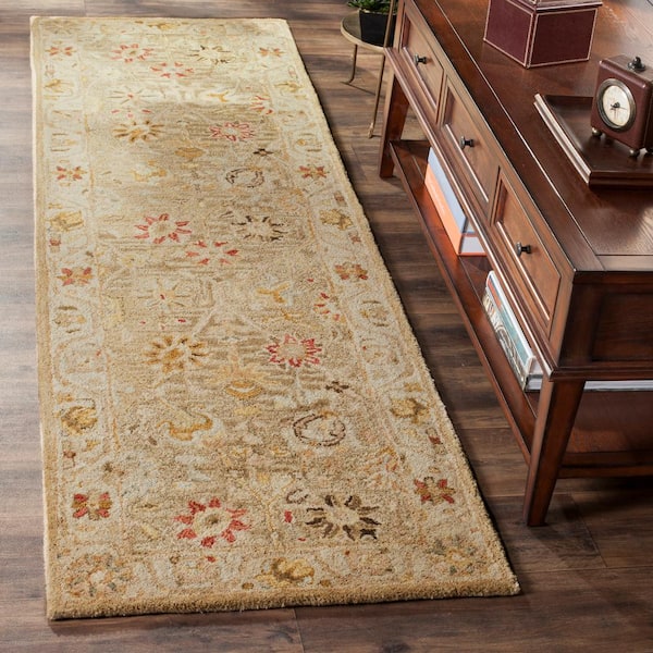 Antiquity Taupe/Beige 2 ft. x 12 ft. Border Runner Rug