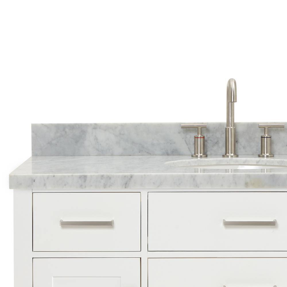 Bristol 49" White Marble Top Freestanding Vanity