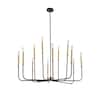 Maxax Boise 40 In. 12-Light Black/Gold Candlestick Transitional Island ...