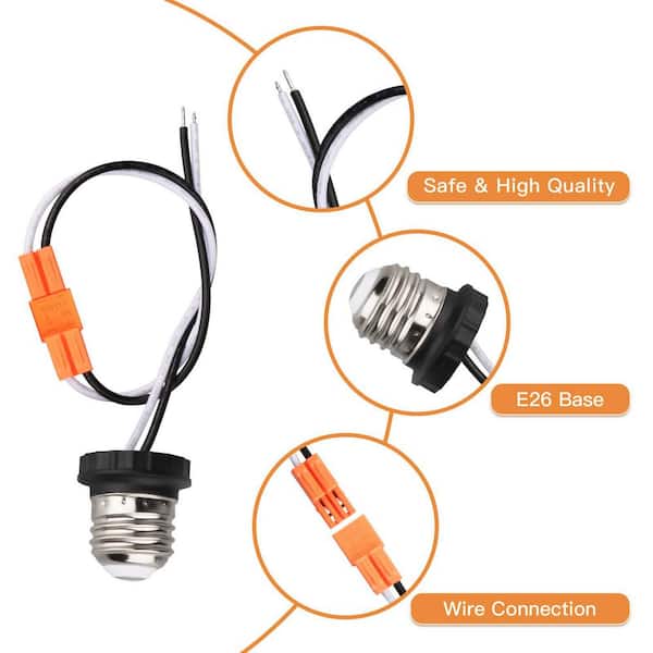 Powtech Outlet Adapter 4-Pack - Convert AC Power Plug To Standard Screw Base Bulb Socket