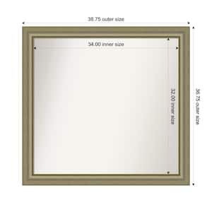 Vegas Silver 38.75 in. x 36.75 in. Custom Non-Beveled Wood Framed Bathroom Vanity Wall Mirror