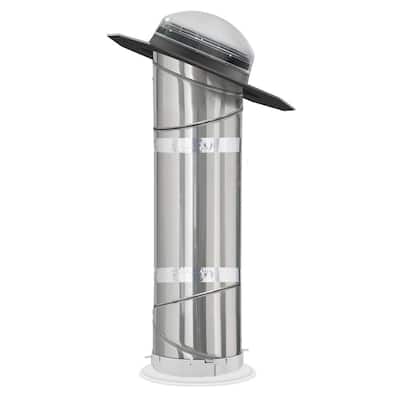 14 in. Acrylic Dome Sun Tunnel Skylight with Rigid Tube and Low Profile Flashing