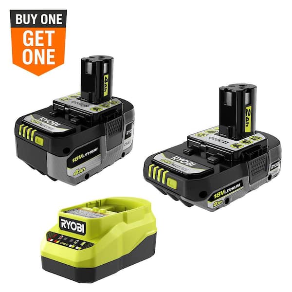 ONE+ 18V Lithium Starter Kit with (1) 2.0 Ah Battery, (1) 4.0 Ah Battery, and Charger