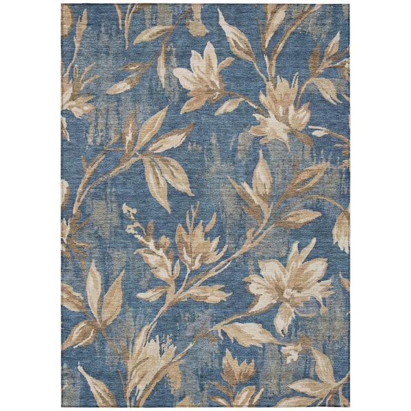 Chantille Machine Washable Indoor/Outdoor Abstract ACN2951 Navy 10 ft. x 14 ft. Area Rug