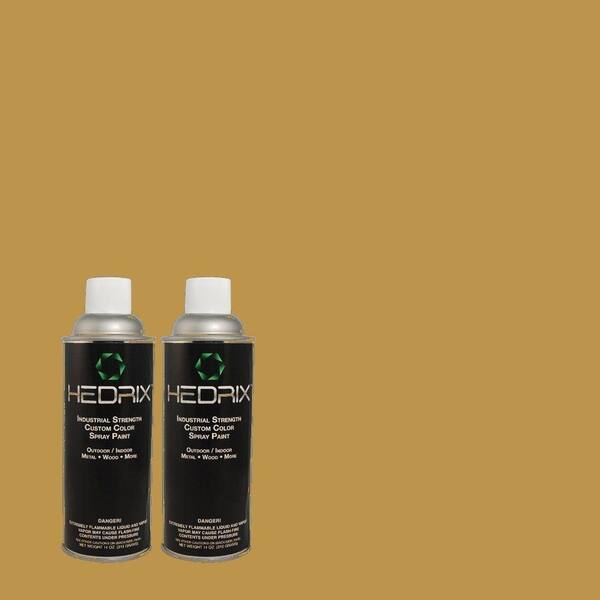 Hedrix 11 oz. Match of 350D-6 Bronze Green Gloss Custom Spray Paint (2-Pack)