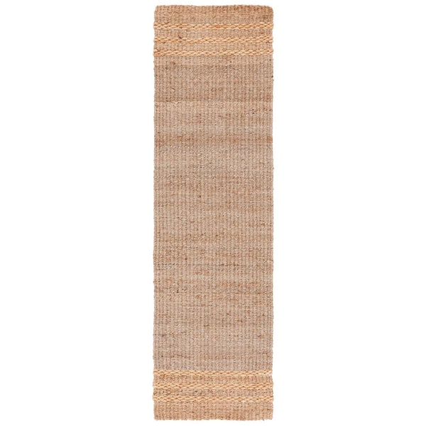 SAFAVIEH Natural Fiber Beige 2 ft. x 8 ft. Woven Border Runner Rug