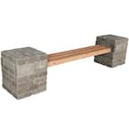 RumbleStone 100 in. x 24.5 in. x 21 in. Concrete Garden Bench Kit in Greystone