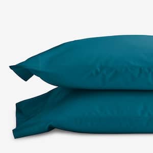 Company Cotton Percale Teal Standard Pillowcase (Set of 2)