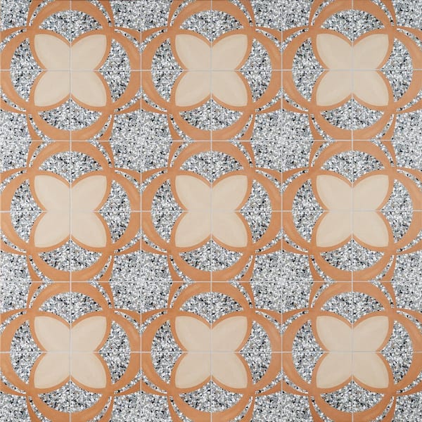 Ivy Hill Tile Grain Fleur Azur 7.87 in. x 7.87 in. Matte Porcelain Floor and Wall Tile (12.48 sq. ft./Case)