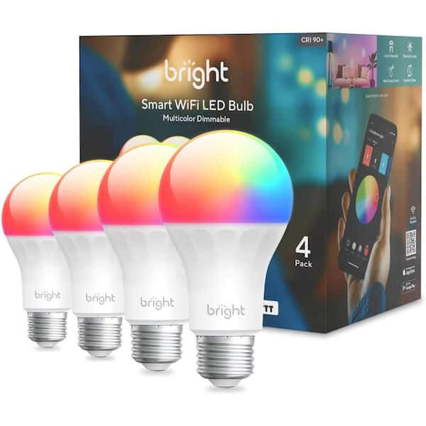 Unbranded WiFi Mesh 75-Watt Color Changing LED Light Bulb A19, 4-Pack