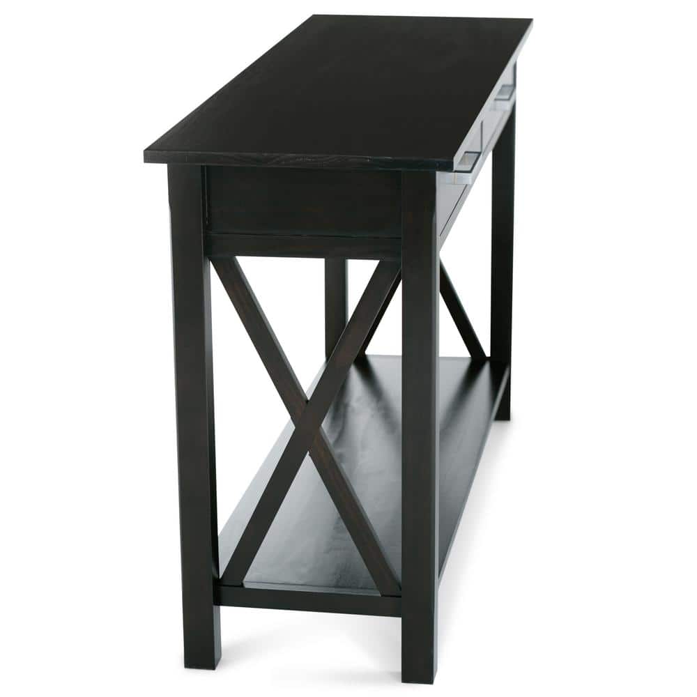 Hickory Brown Solid Wood Console Table with Storage