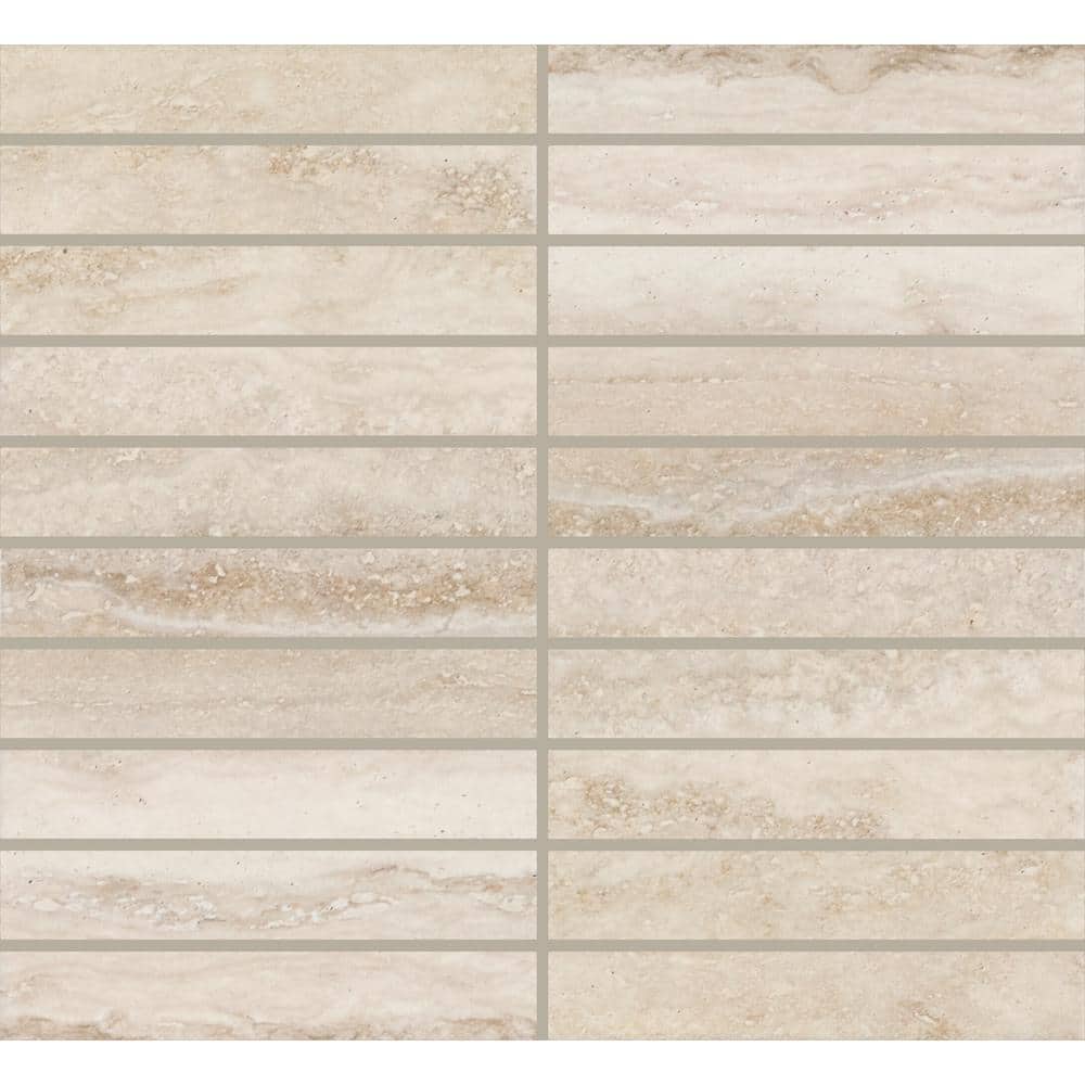 Calligo Almond 12 in. x 10 in. Glazed Ceramic Stacked Mosaic Tile (8.3 sq. ft./case) price history on PriceWatchPro