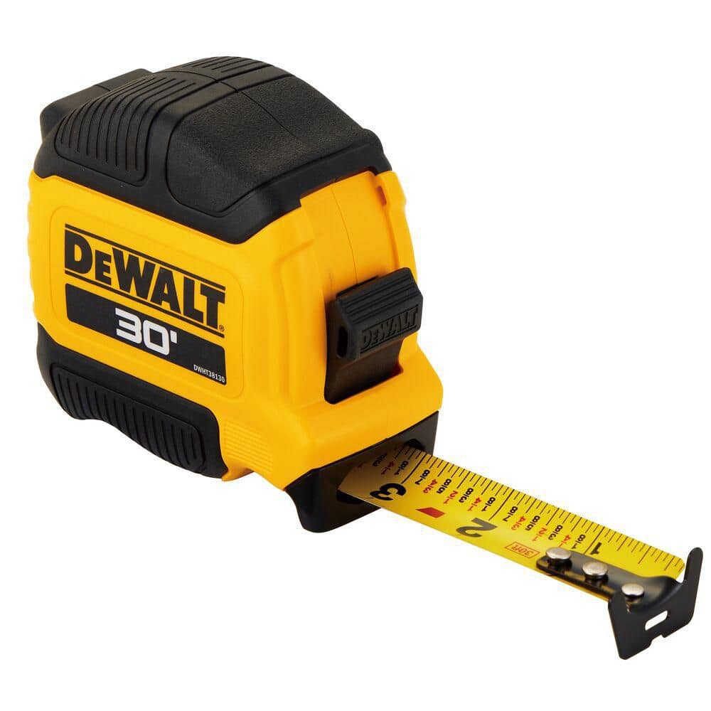 DEWALT 30 ft. x 1-1/8 in. Tape Measure with Finger Brake DWHT38130S - The Home Depot