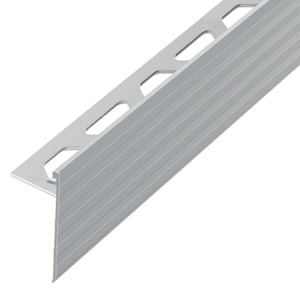Schiene-Step Satin Nickel Anodized Aluminum 9/16 in. x 8 ft. 2-1/2 in. Metal Stair Nose Tile Edging Trim
