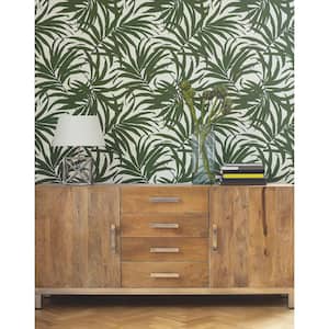 Green Bali Leaves Peel and Stick Wallpaper 45 sq ft