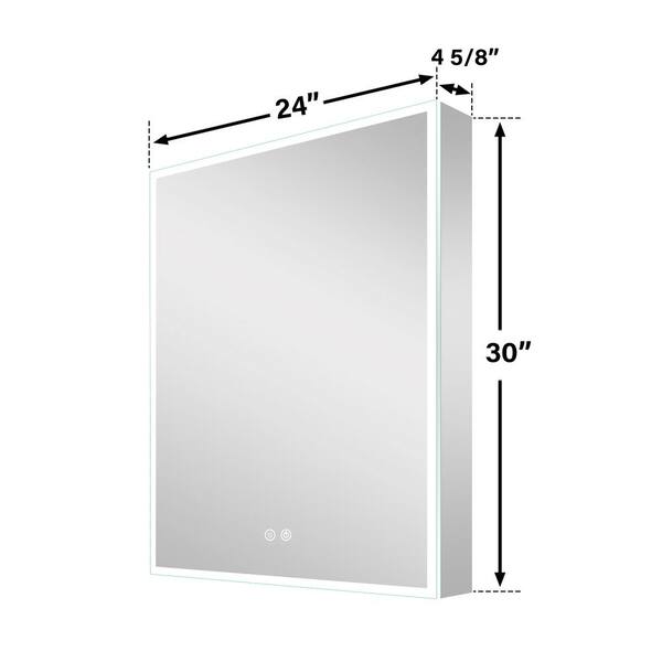 WELLFOR 24 in. W x 30 in. H Rectangular Aluminum Recessed/Surface 
