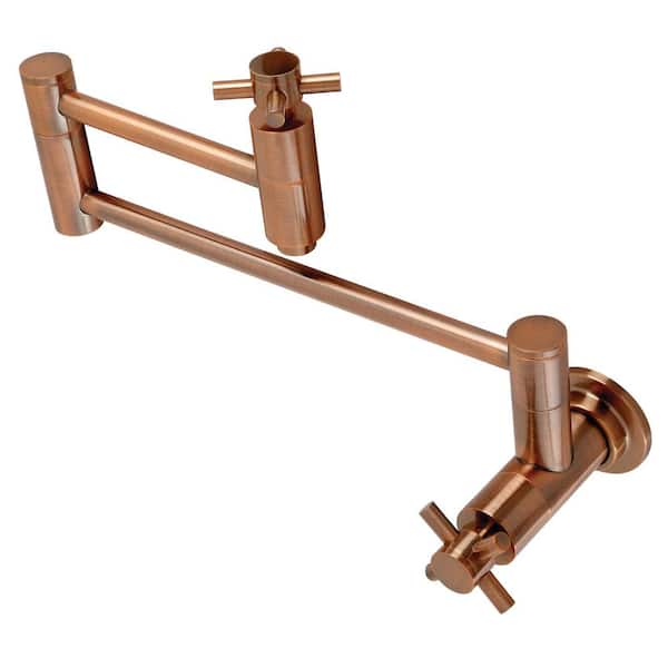 Concord Wall Mount Pot Filler in Antique Copper