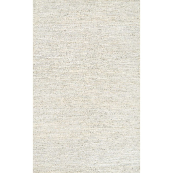 Griffin Rustic Farmhouse Woven Jute Solid Bleach 8 ft. x 10 ft. Area Rug