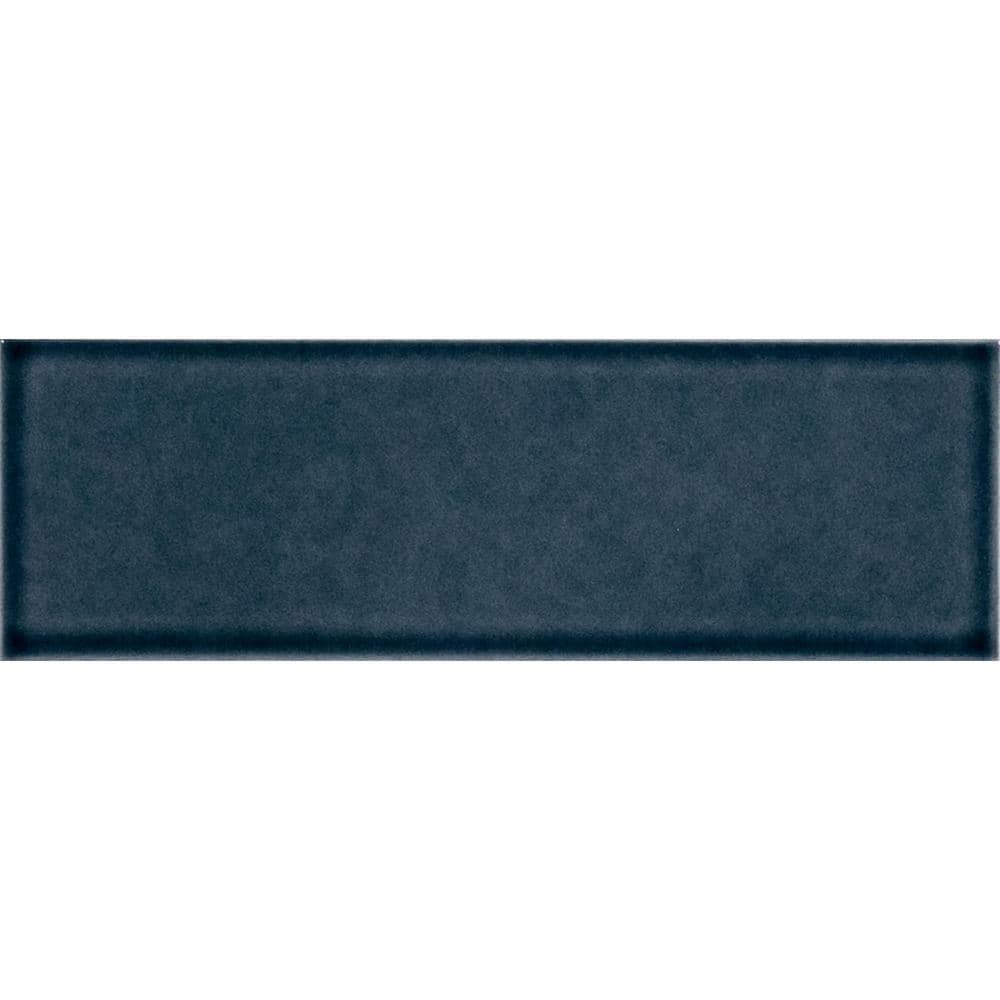 MSI Take Home Tile Sample-Bay Blue Beveled 4 in. x 4 in. Glossy