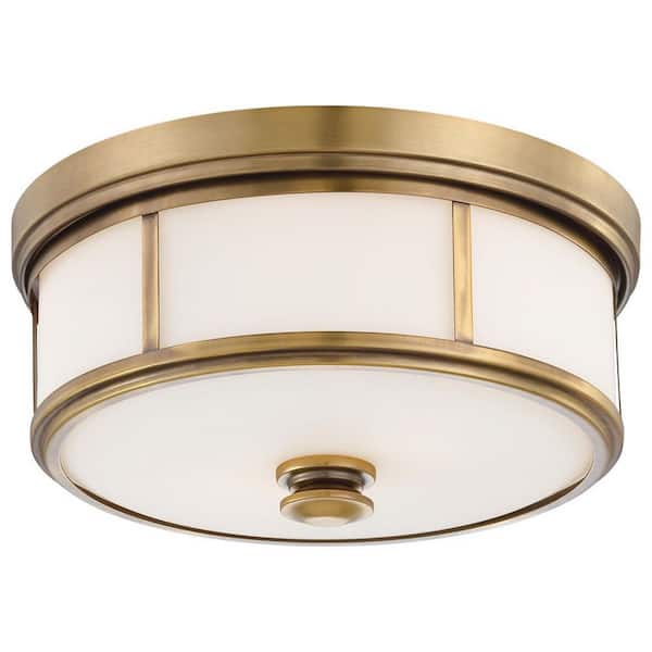 Harbour Point 2-Light Liberty Gold Flush Mount
