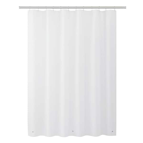 Clorox 100% Polyester Shower Curtain Set with Waterproof Peva Liner and 12 Metal Hooks (Gray)