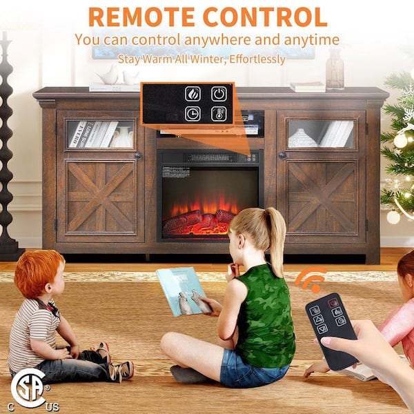 家電 AppleTV32GB ToolCat 60 in. Freestanding TV Stand with 18 in. Fireplace insert
