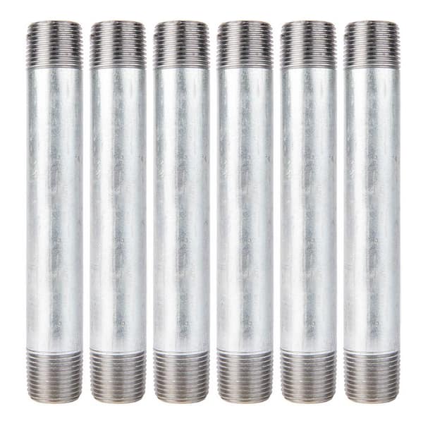 PIPE DECOR 1/2 in. x 5-1/2 in. Galvanized Steel Nipple (6-Pack)