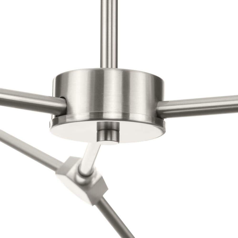 Haas Brushed Nickel 6-Light Chandelier with Opal Glass Globes