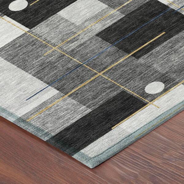 Chantille Machine Washable Indoor/Outdoor Abstract ACN2716 Black 5 ft. x 7 ft. 6 in. Area Rug