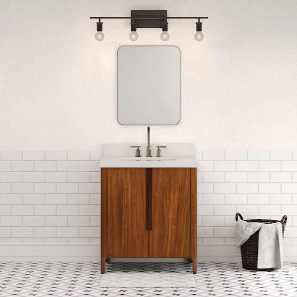 Sequoia 30 in. W x 22 in. D x 34.4 in. H Single Sink Bath Vanity in Noir Juglans with Whitebrook Quartz Top