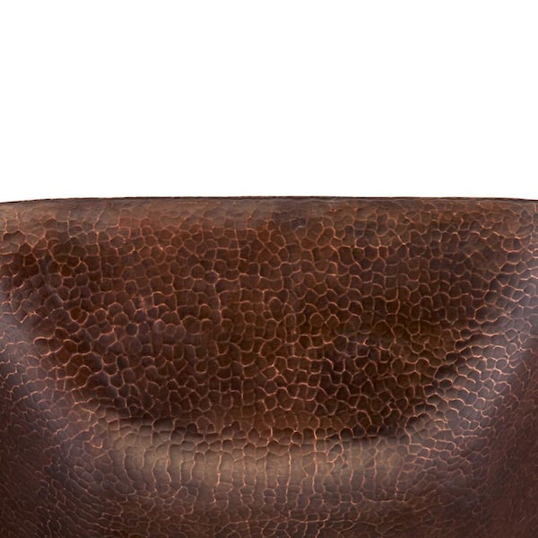 Premier Copper Products Square Hammered Copper Vessel Sink in Oil