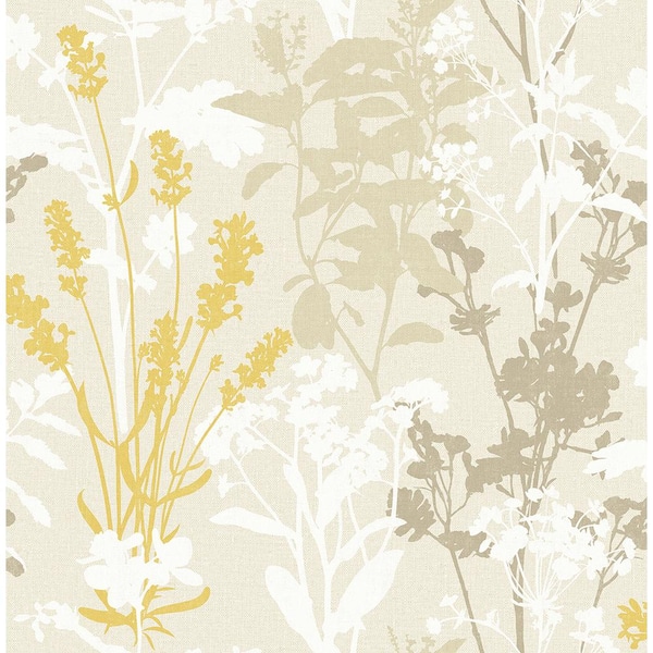 Advantage Santa Lucia Beige Wild Flowers Paper Strippable Roll (Covers 56.4 sq. ft.)