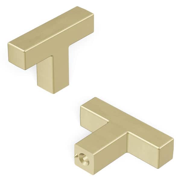 HICKORY HARDWARE Skylight Collection T-Knob 1-5/8 in. x 3/8 in. Elusive Golden Nickel Finish Modern Zinc Cabinet Knob (1-Pack)